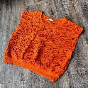 Zara Orange Crochet Top